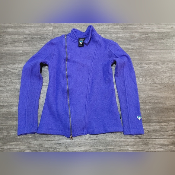 Women's wool kuhl zip up sweater size  large - Picture 1 of 6